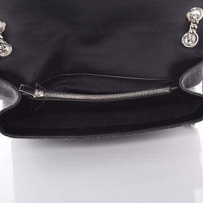 Saint Laurent Denim Mixed Matelasse Triquilt Large Monogram Envelope Satchel Black 5 of 9
