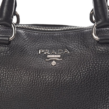 Prada Vitello Daino Shopping Satchel Black 13 of 13