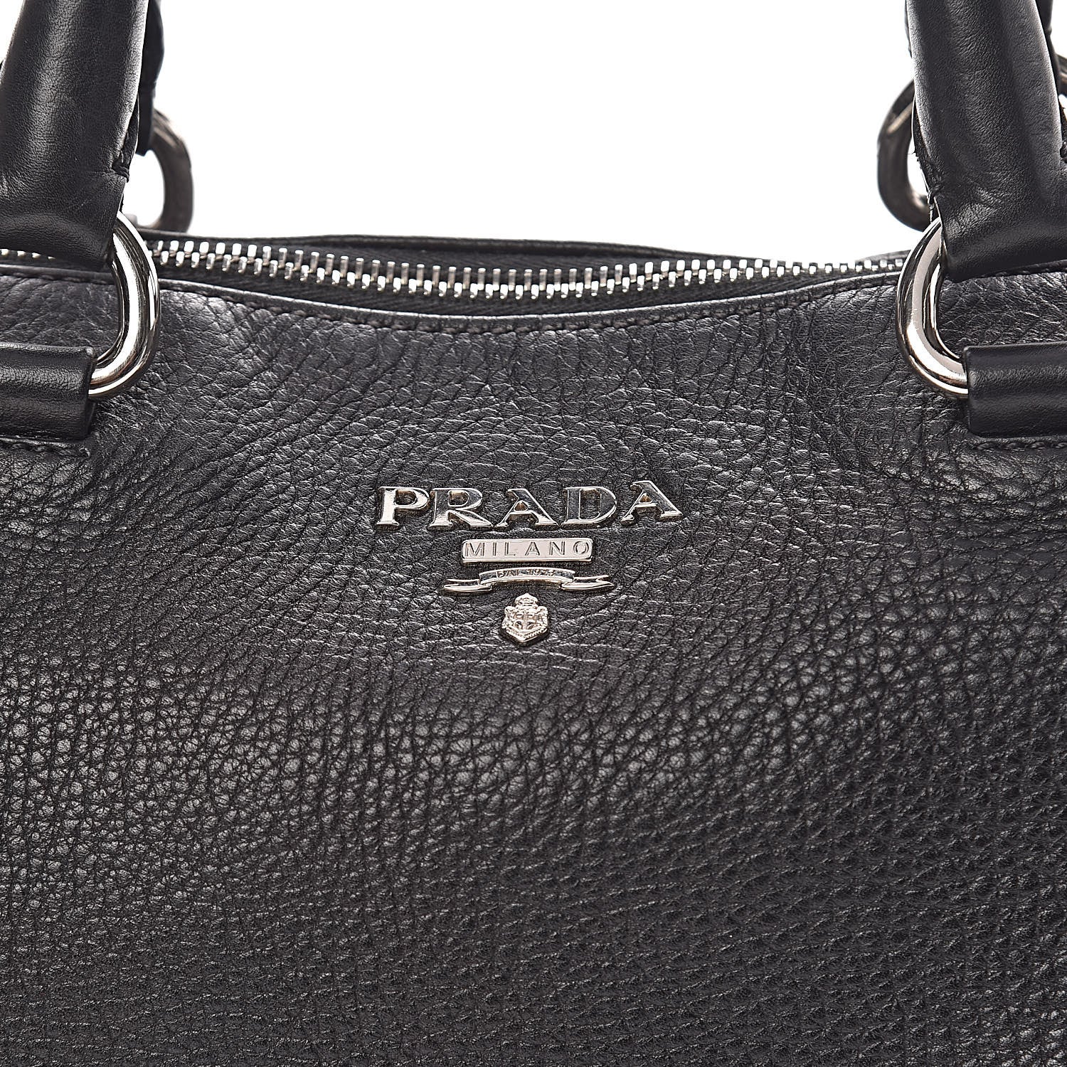 Prada Vitello Daino Shopping Satchel Black 13 of 13