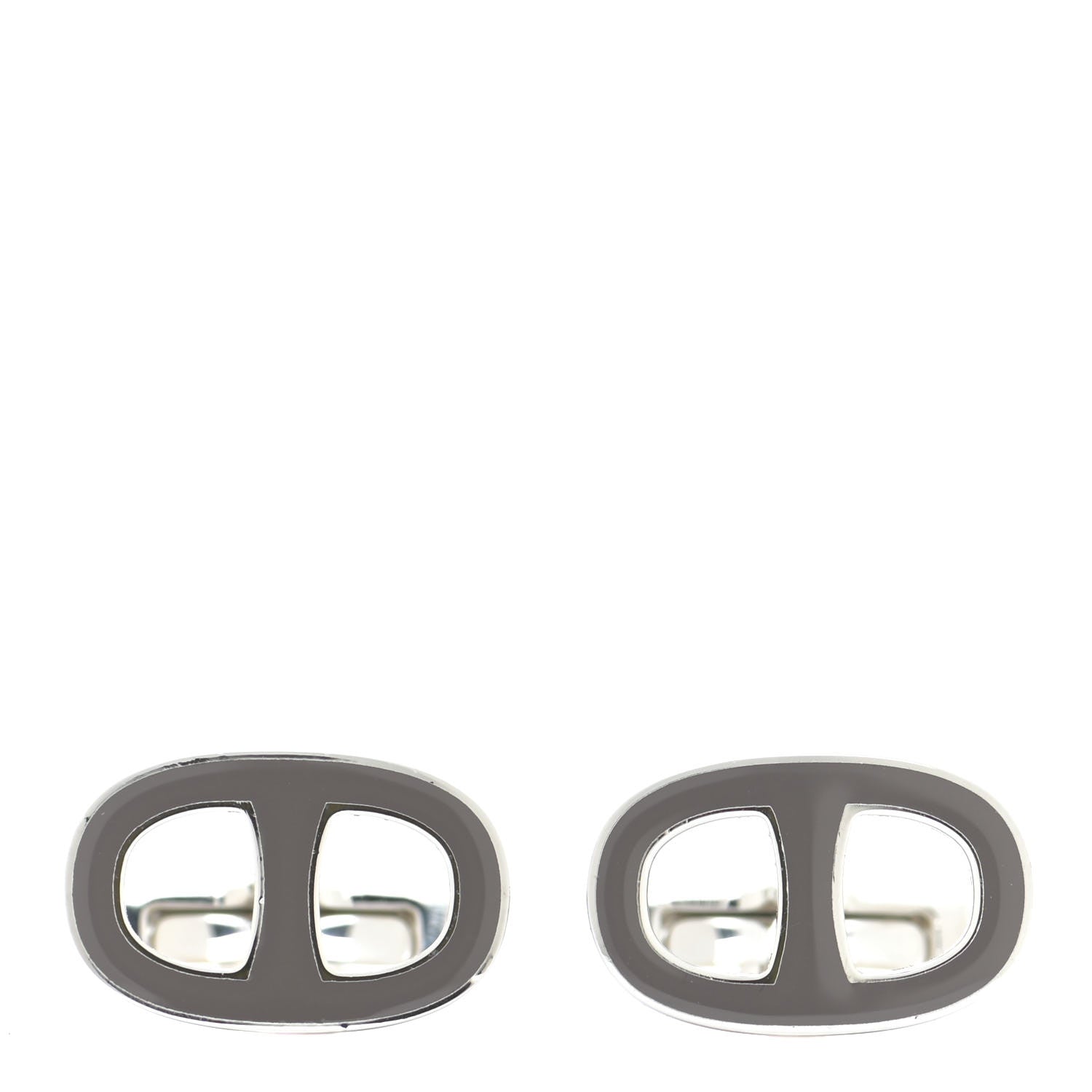 Hermes Lacquer Palladium Marine Cufflinks 1 of 6