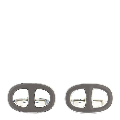 Hermes Lacquer Palladium Marine Cufflinks 1 of 6