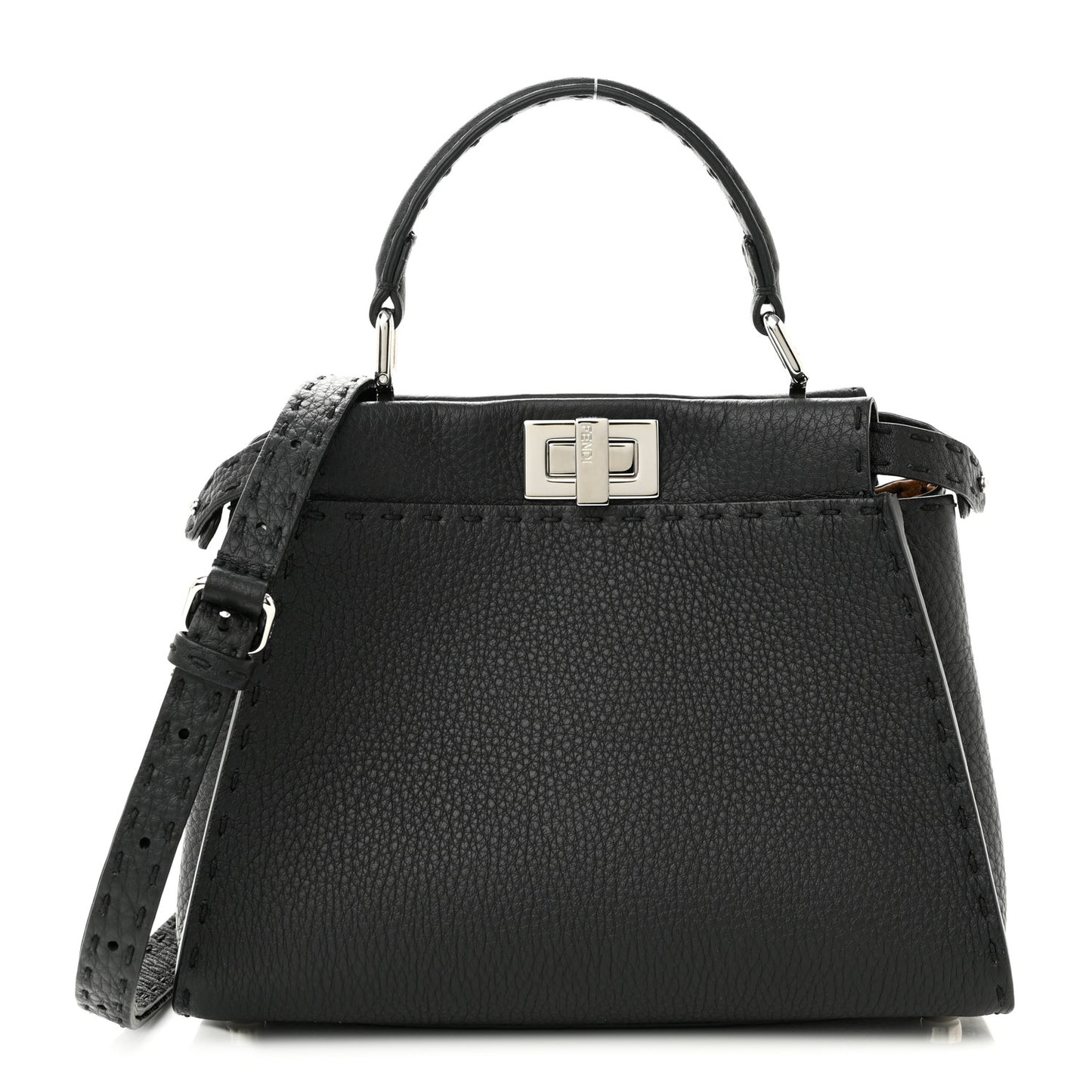 Cuoio Romano Selleria Bi-Color Mini Peekaboo Iconic Satchel Black Mou