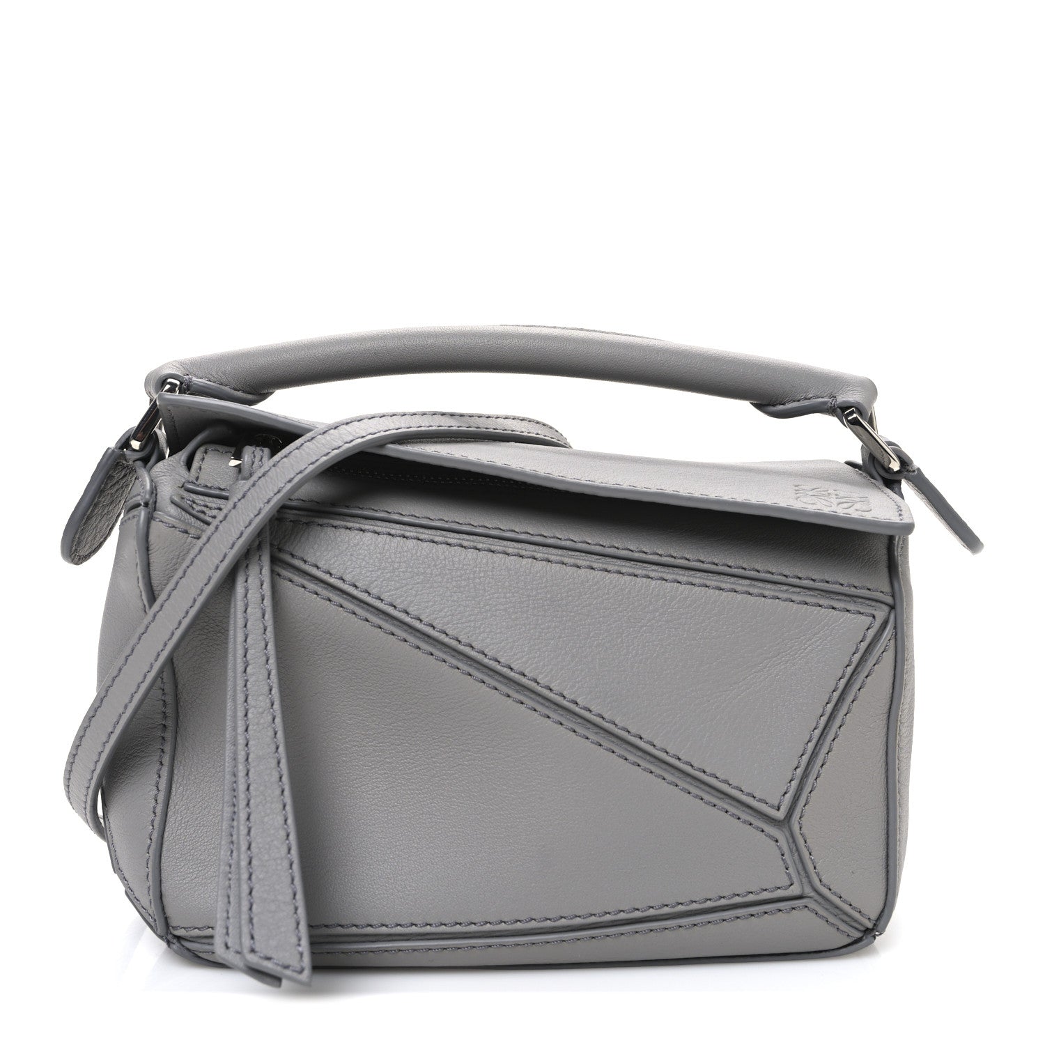 Loewe Soft Grained Calfskin Mini Puzzle Bag Pearl Grey 1 of 10