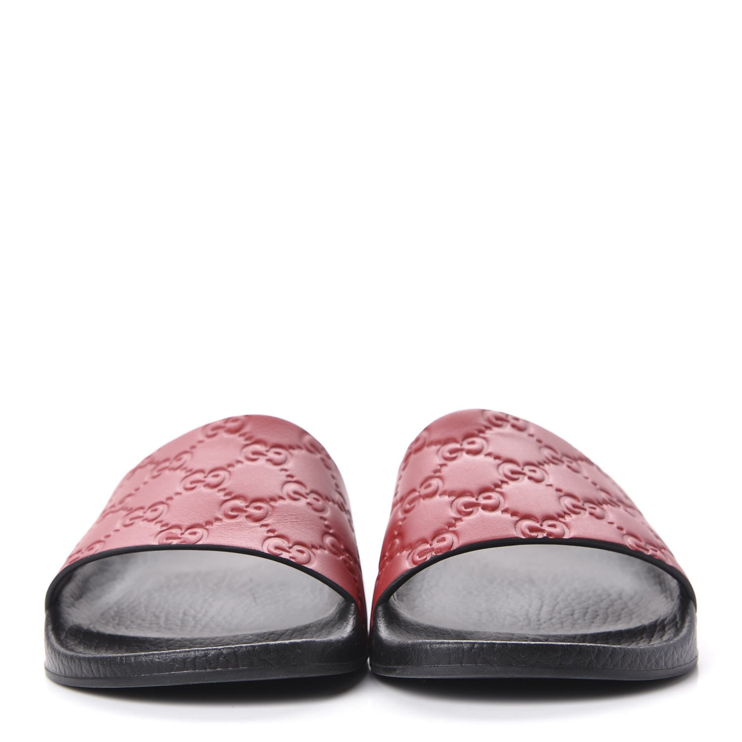 Gucci Guccissima Signature Slide Sandals 37 Hibiscus Red 2 of 10