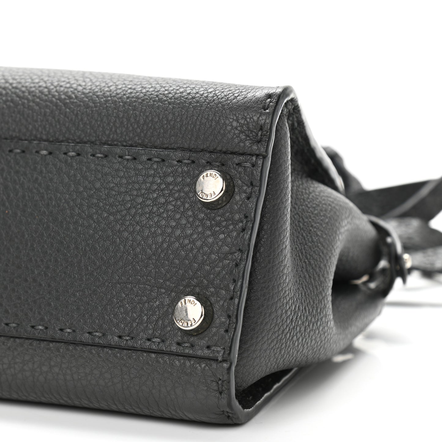 Cuoio Romano Selleria Bi-Color Mini Peekaboo Iconic Satchel Asfalto Latte