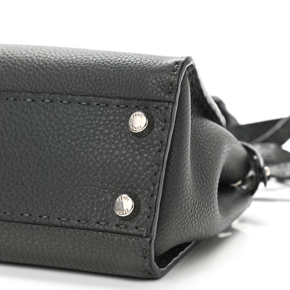 Fendi Cuoio Romano Selleria Bi-Color Mini Peekaboo Iconic Satchel Asfalto Latte 11 of 11