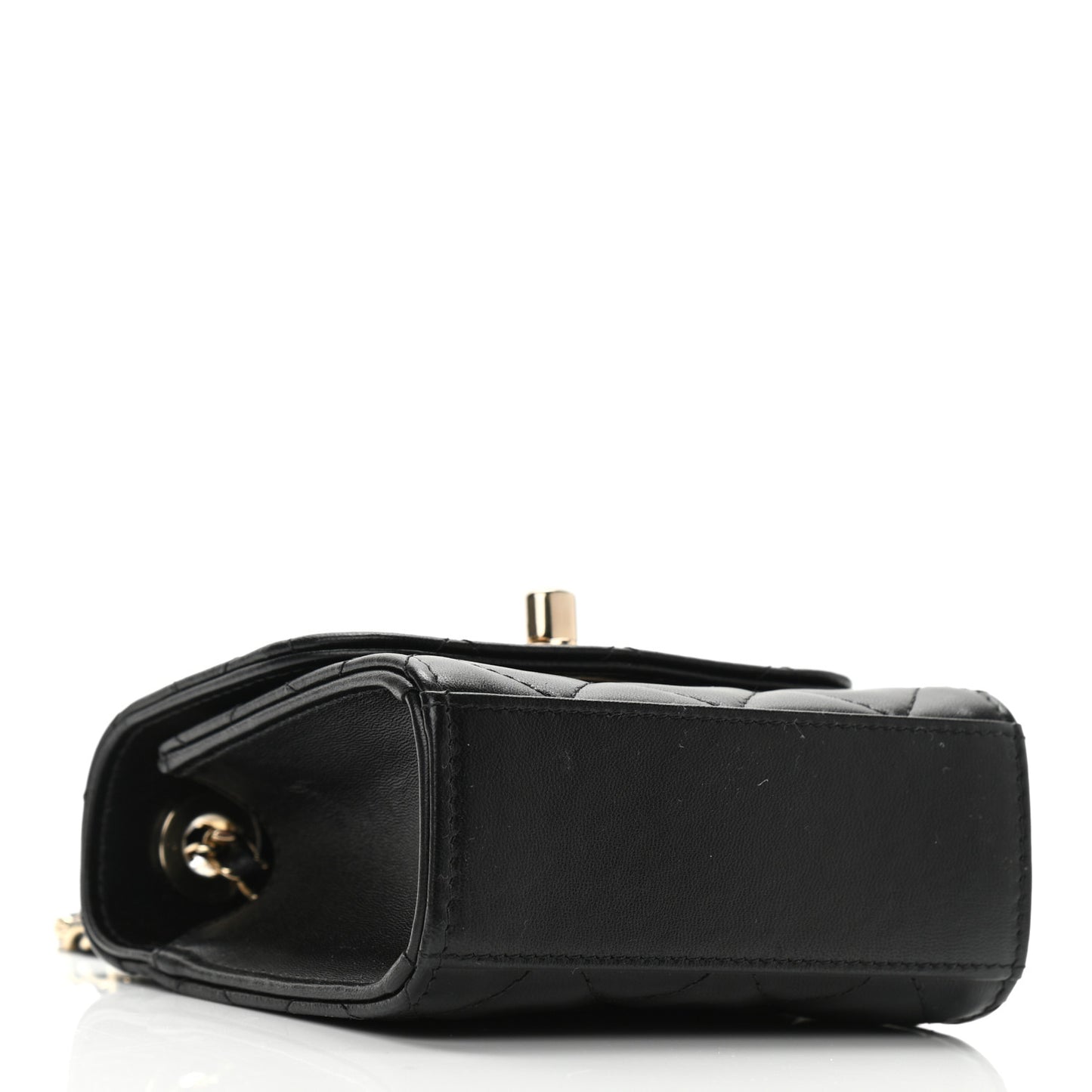 Lambskin Quilted Mini Trendy CC Chain Wallet Black