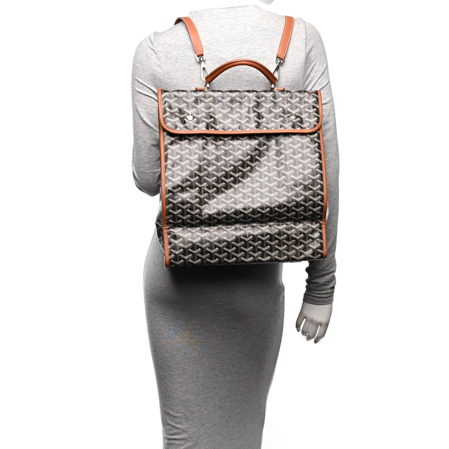 Goyard Goyardine Saint Leger Soft Briefcase Backpack Black Gold 2 of 10