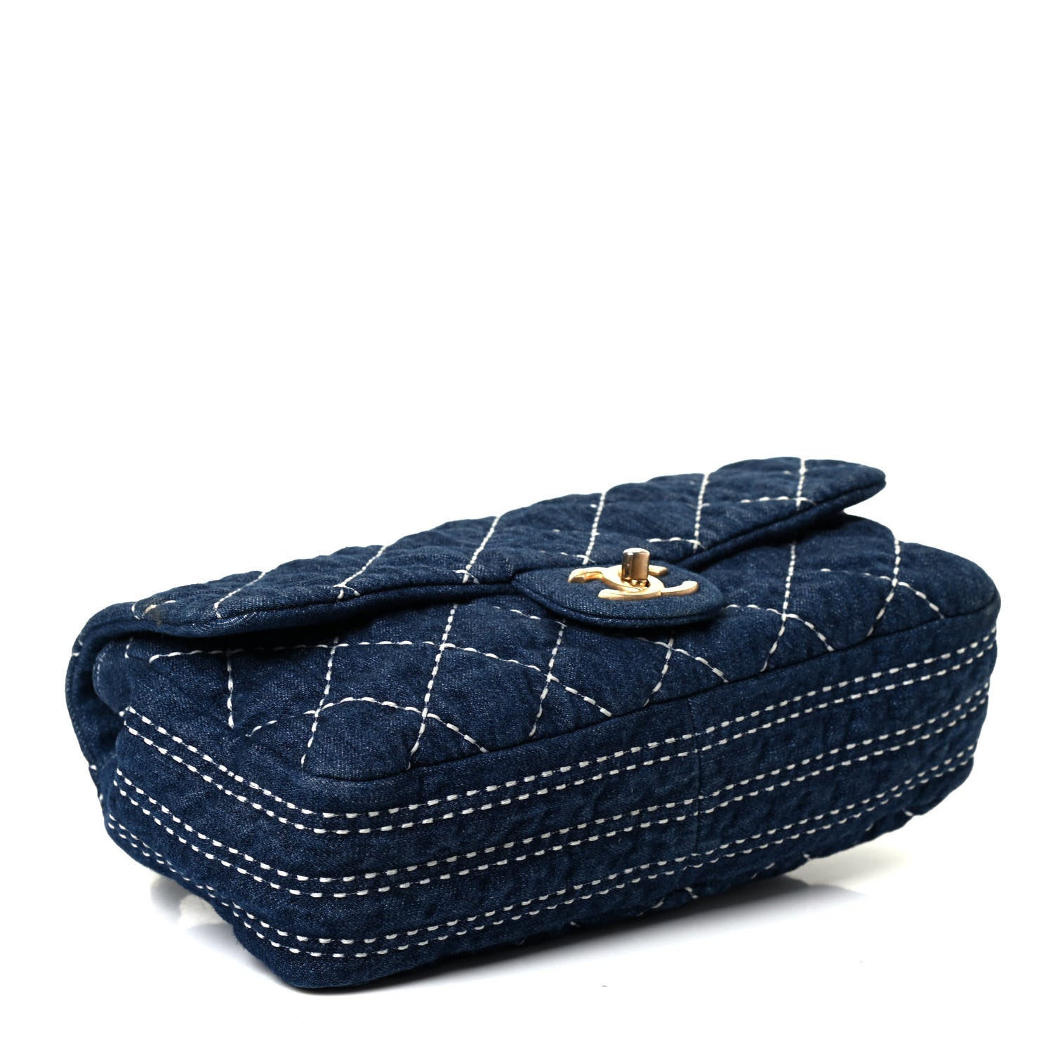 Chanel Denim Quilted Medium Denim Trip Single Flap Blue 3 of 4