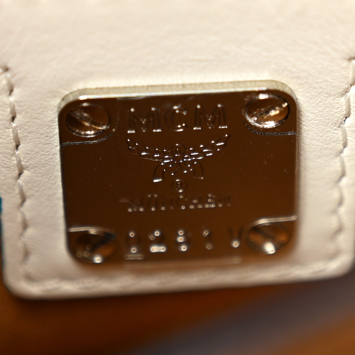 Calfskin Visetos Mini Patricia Crossbody Bag Indigo White