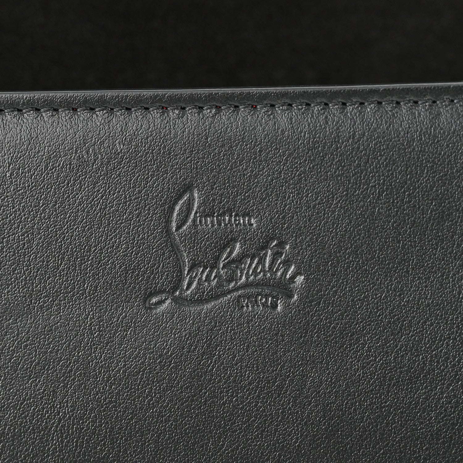 Christian Louboutin Calfskin Pailette Spikes Paloma Clutch Black 7 of 10