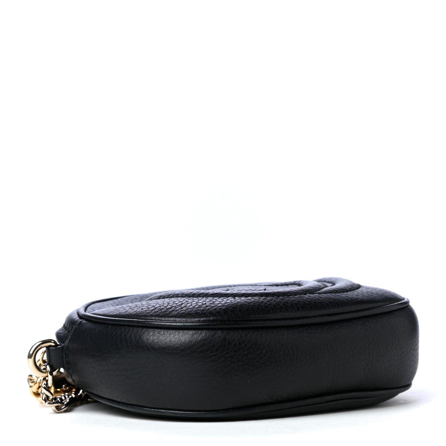 Pebbled Calfskin Mini Soho Chain Bag Black