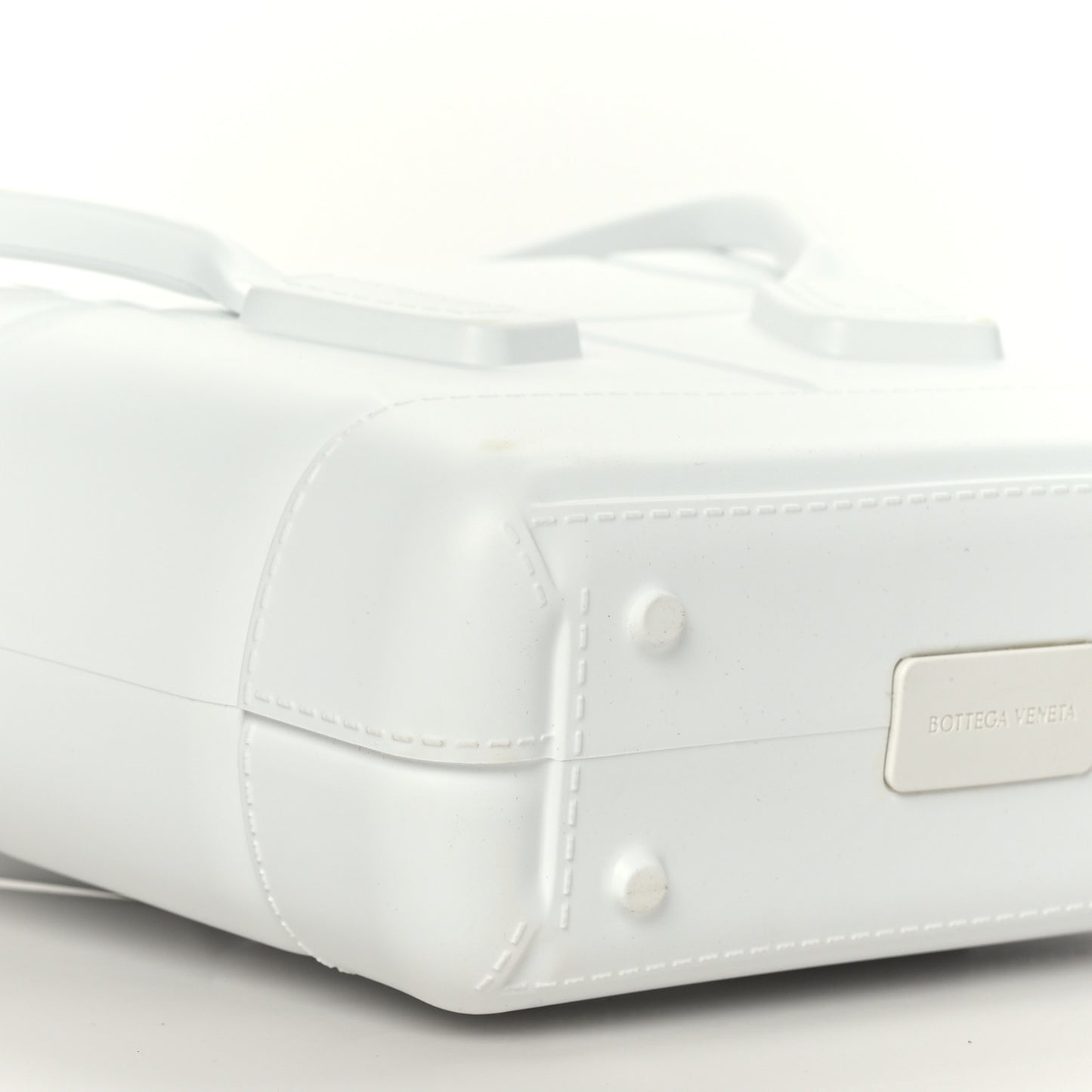 Rubber Intrecciato Mini Arco Tote White