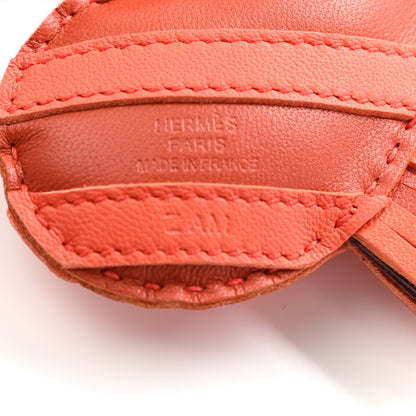 Hermes Milo Lambskin Geegee Savannah Bag Charm Cornaline Orange Poppy Rouge Sellier 3 of 3