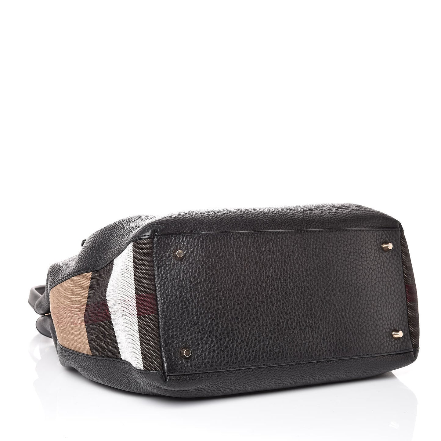 Grainy Calfskin House Check Medium Maidstone Black