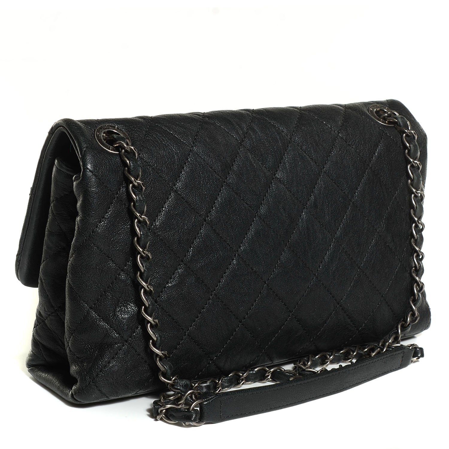 Chanel Goatskin Quilted Double Bag Flap Black 3 of 8