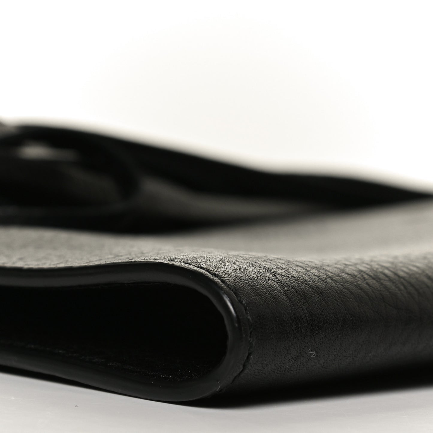 Pebbled Calfskin Broadway Bamboo Tassel Clutch Black