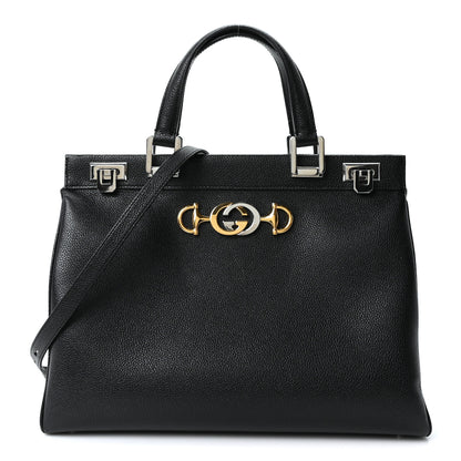 Gucci Smooth Calfskin Medium Zumi Top Handle Bag Black 1 of 10