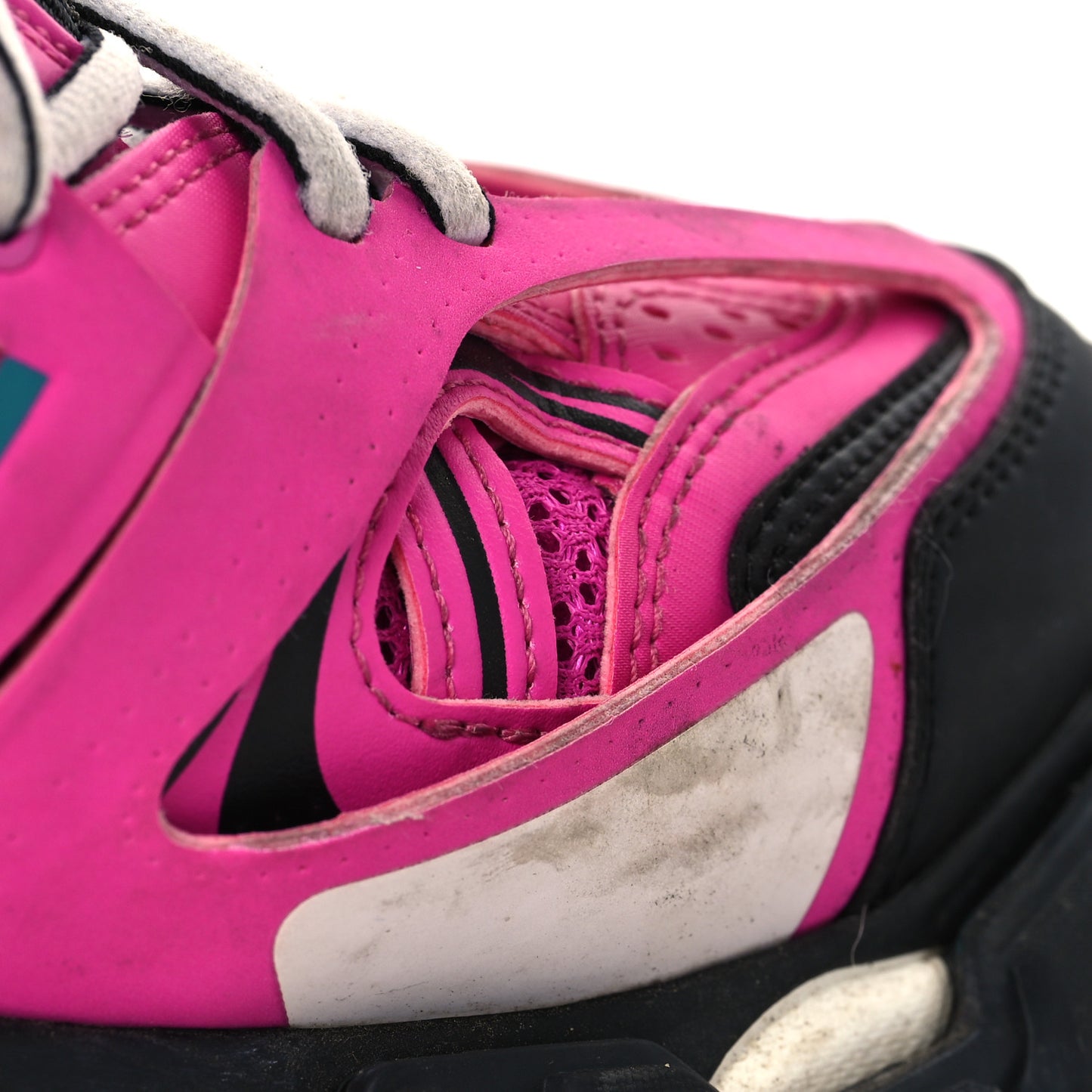 Mesh Fabric Womens Track Sneakers 37 Pink Black
