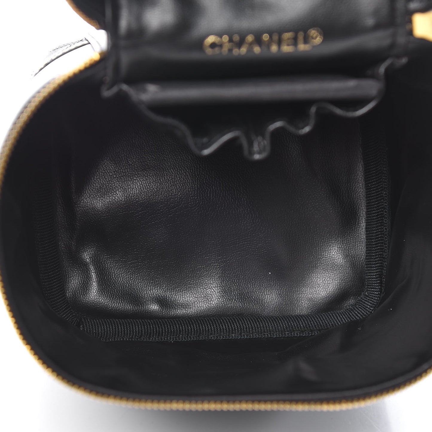 Lambskin Vanity Cosmetic Case Black