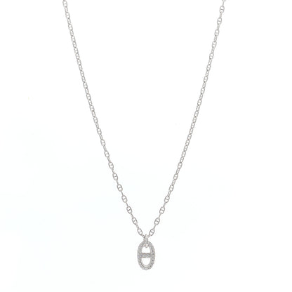 Hermes 18K White Gold Diamond New Farandole Pendant Necklace ST 1 of 5
