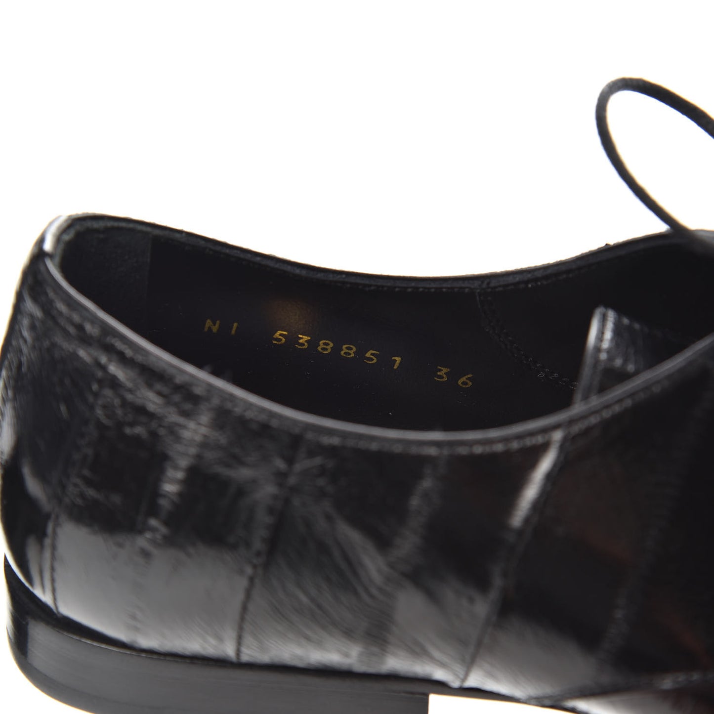 Eel Lace Up Oxfords 36 Black