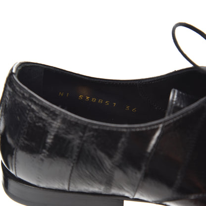 Saint Laurent Eel Lace Up Oxfords 36 Black 8 of 9
