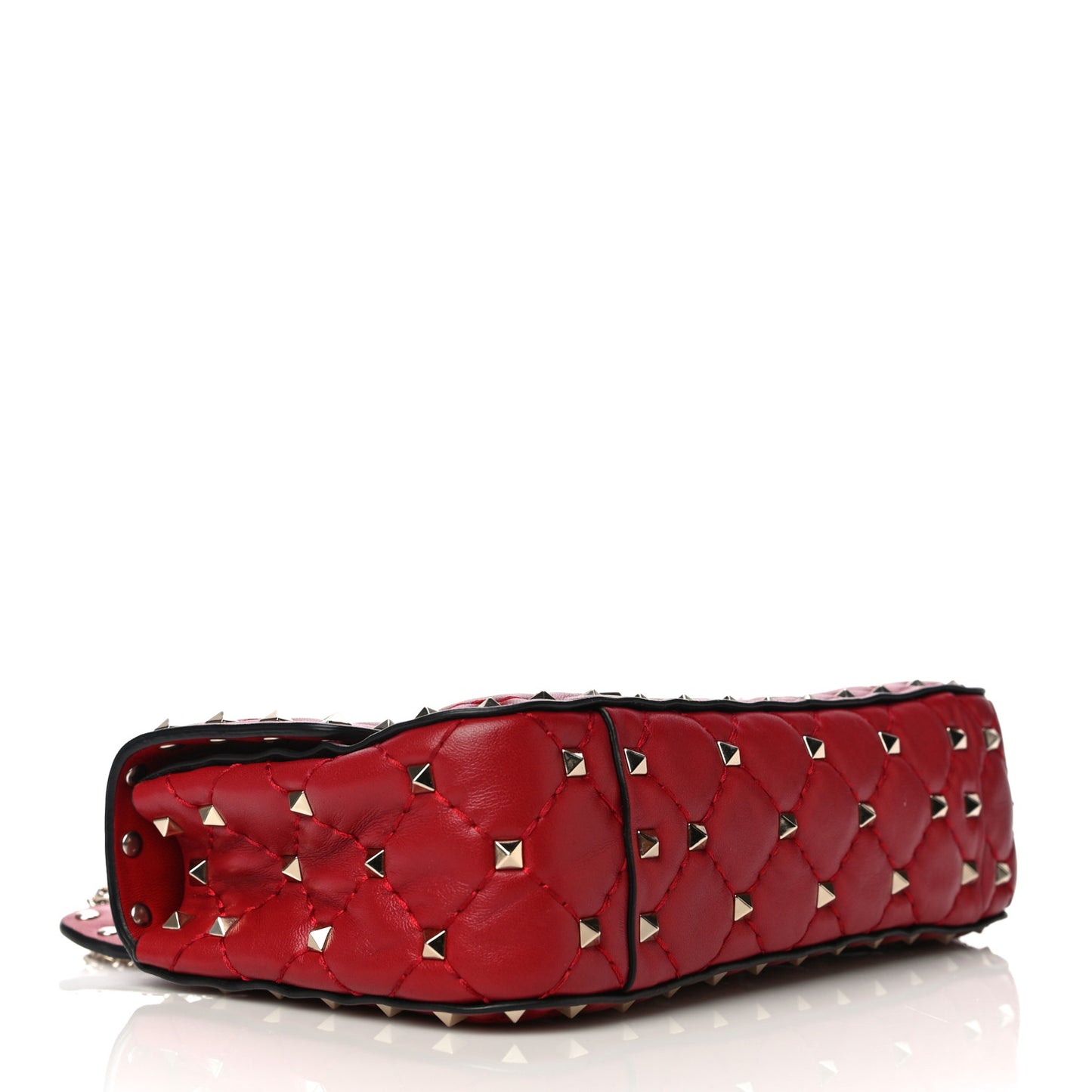Nappa Small Rockstud Spike Shoulder Bag Rosso Valentino