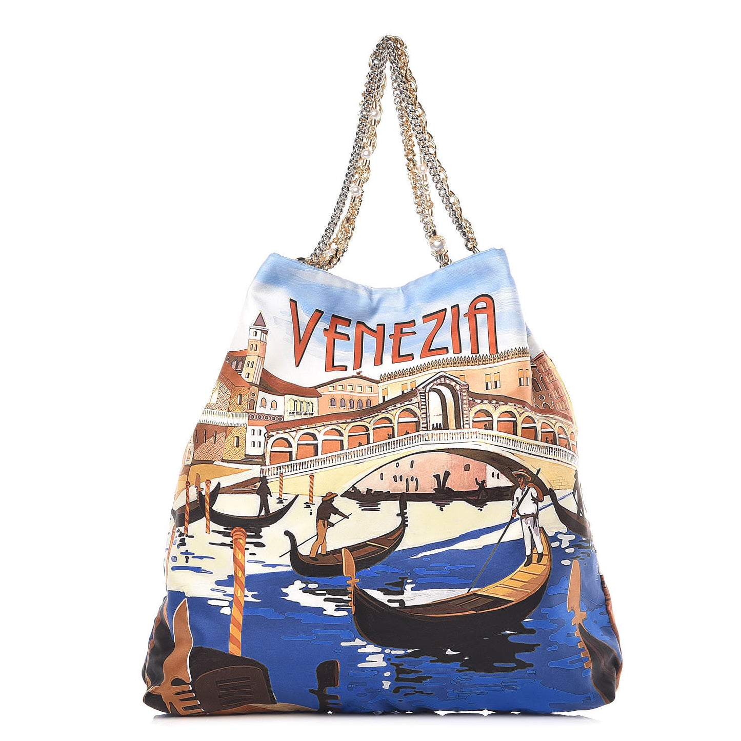 Silk Venezia Printed Anita Tote Blue Multicolor