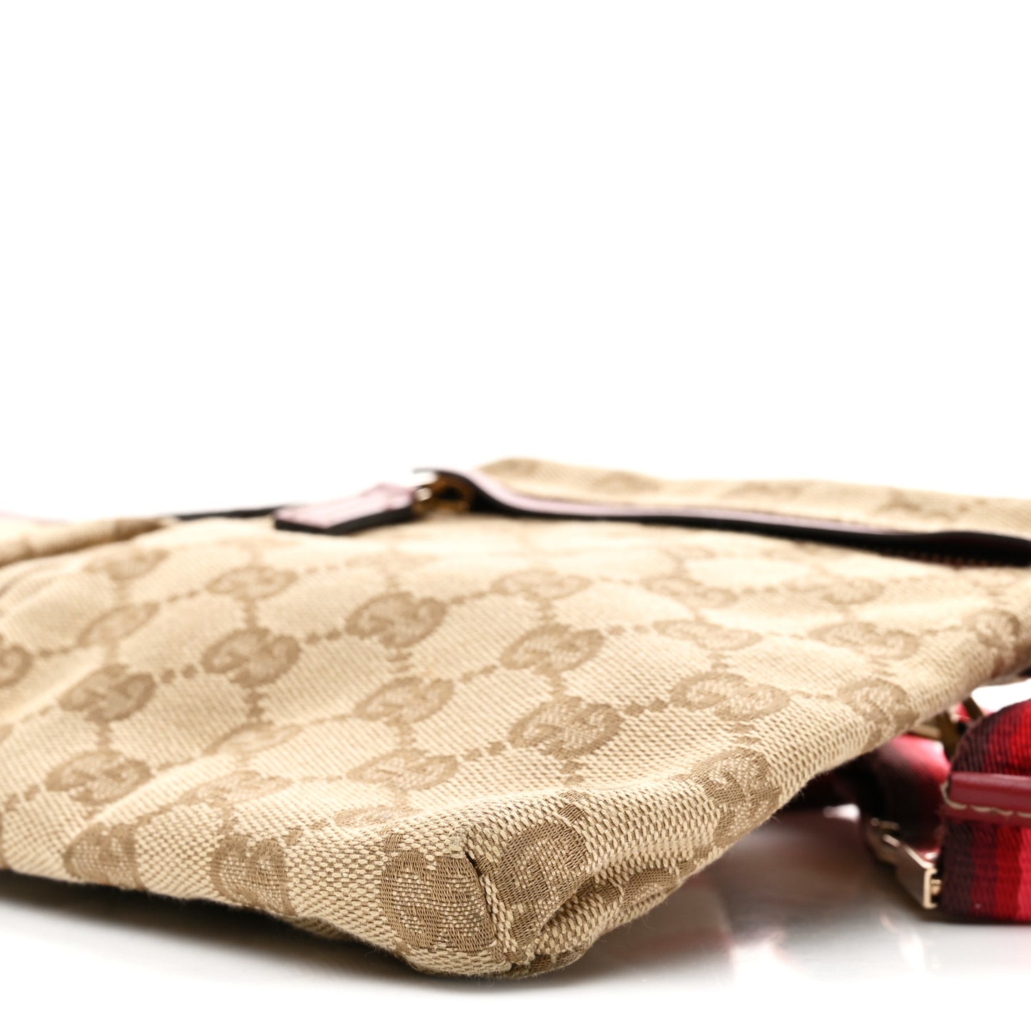 GG Monogram Double Pocket Belt Bag Red