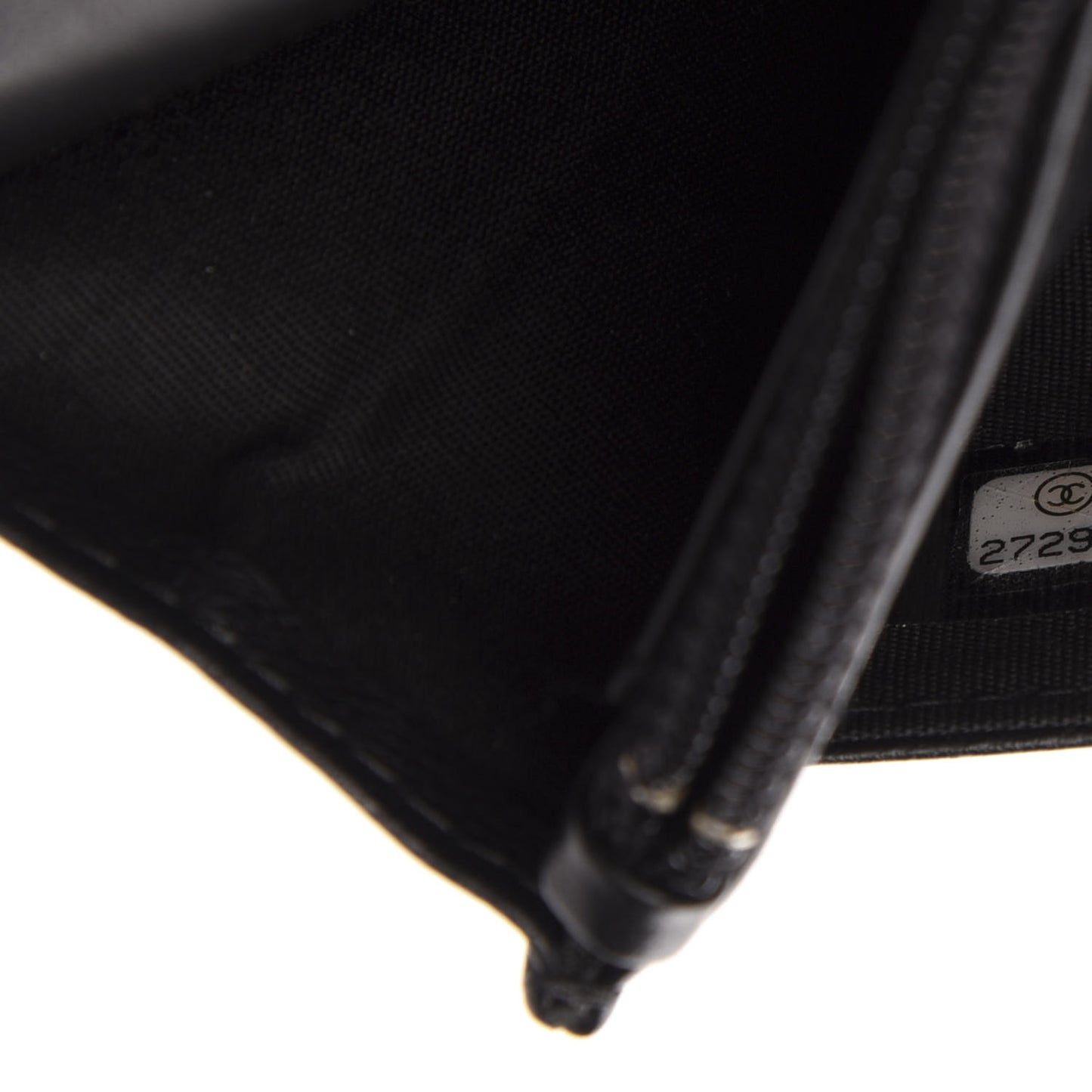 Goatskin Camellia Embossed Wallet on Chain WOC Black