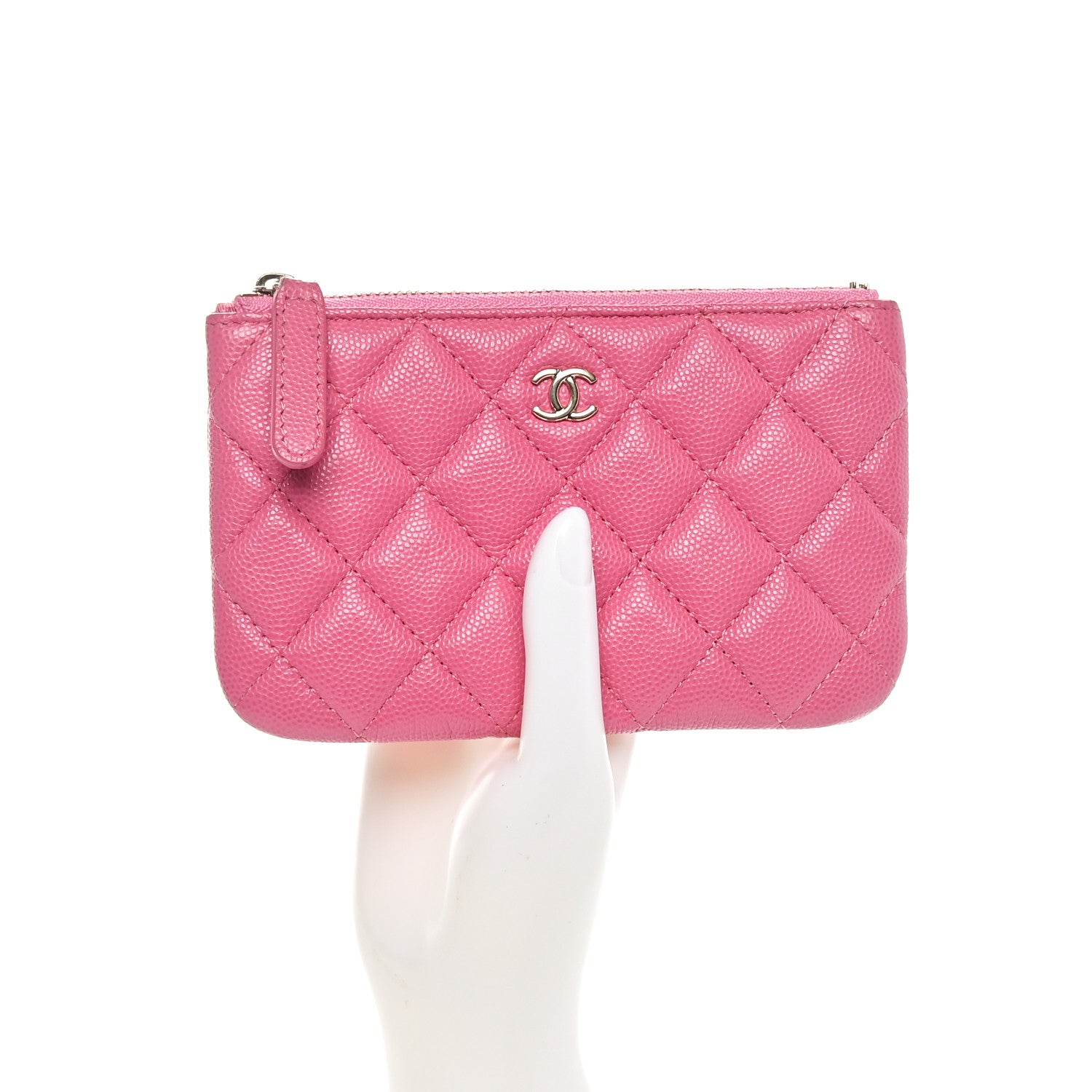 Chanel Caviar Quilted Small Cosmetic Case Pink 2 of 11