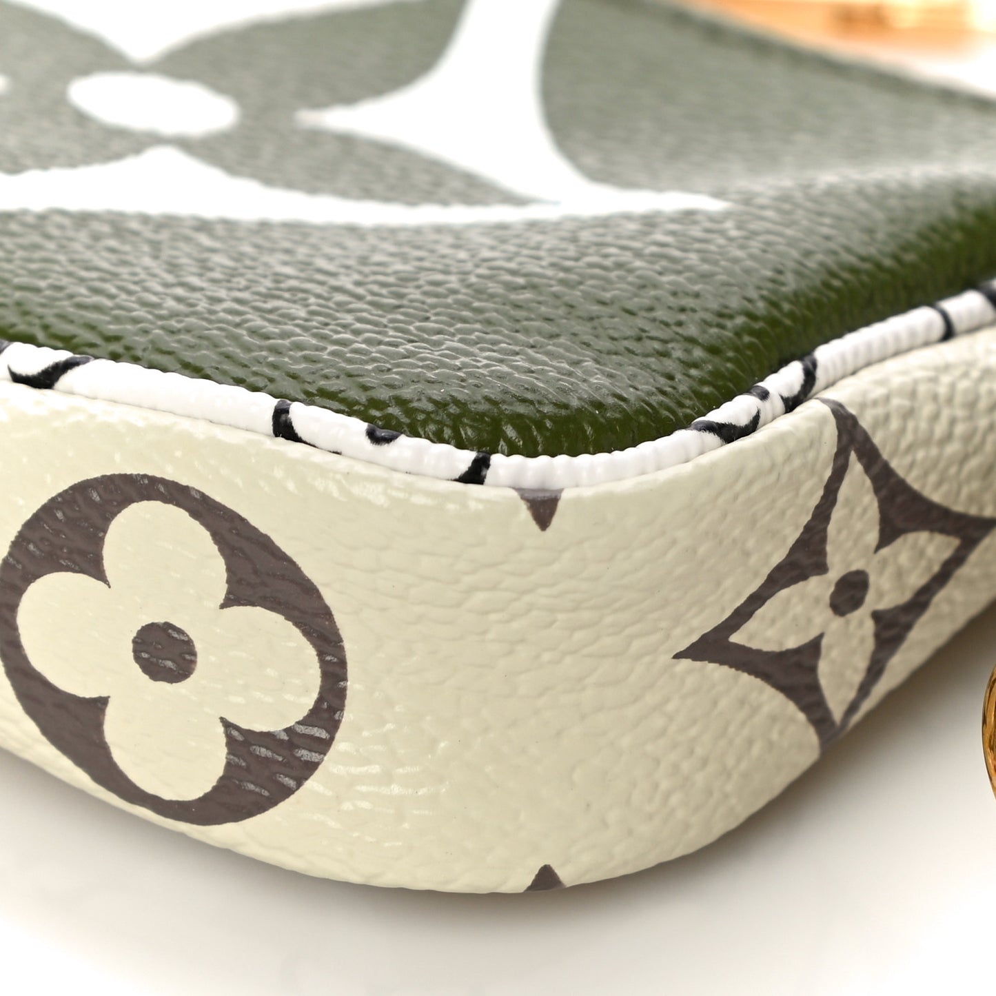 Monogram Giant Micro Pochette Accessories Kaki White