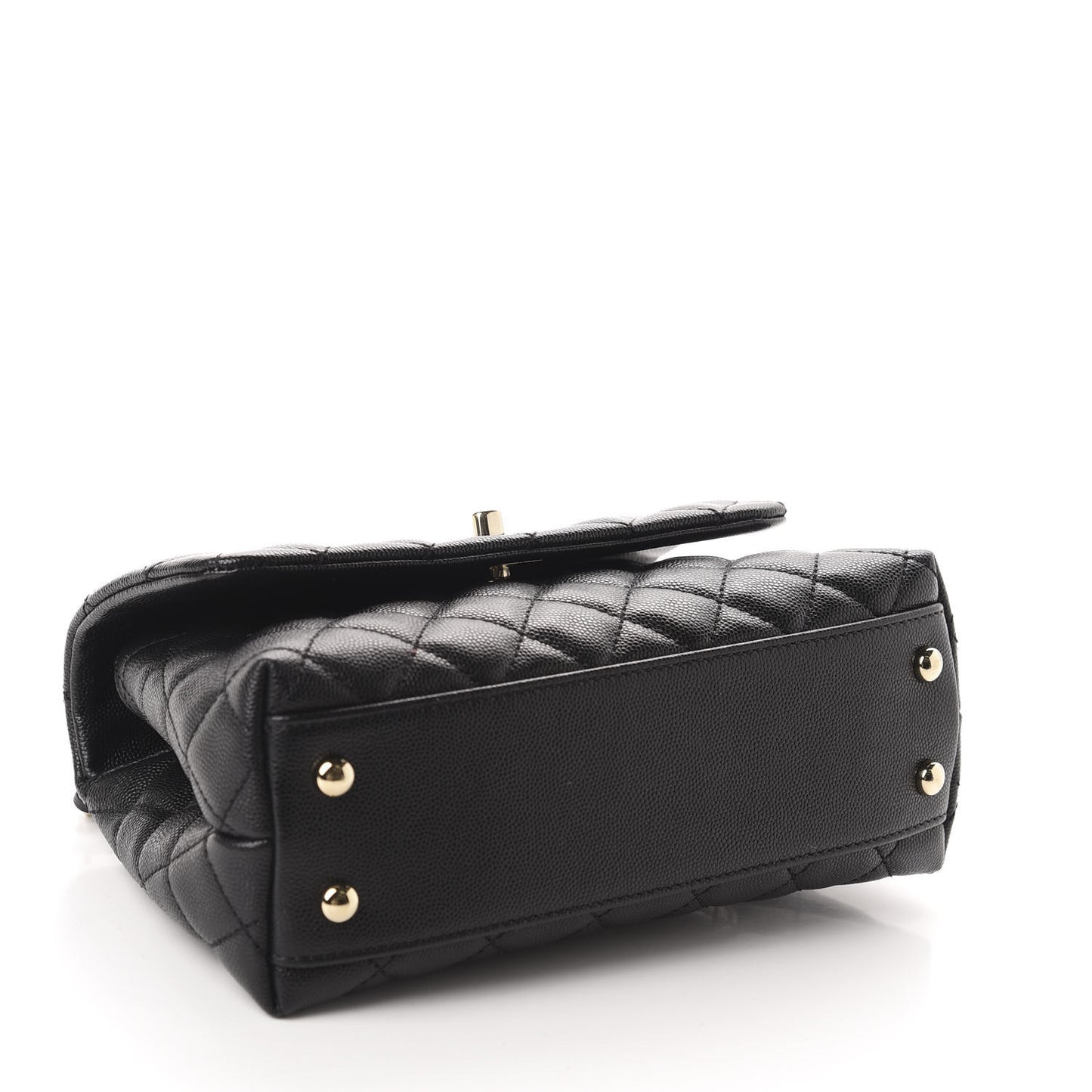 Caviar Quilted Mini Coco Handle Flap Black