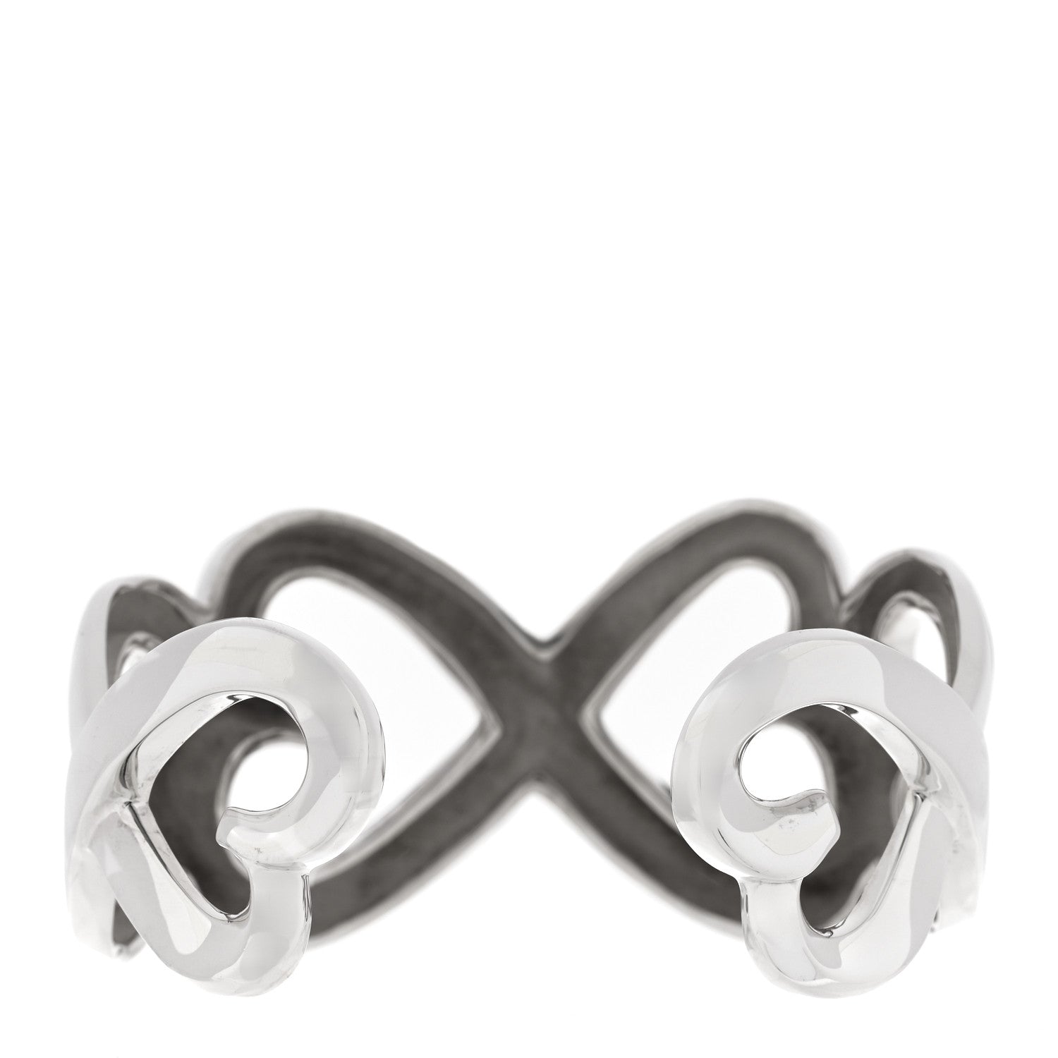 Tiffany Sterling Silver Paloma Picasso Double Loving Heart Cuff Bracelet 2 of 5