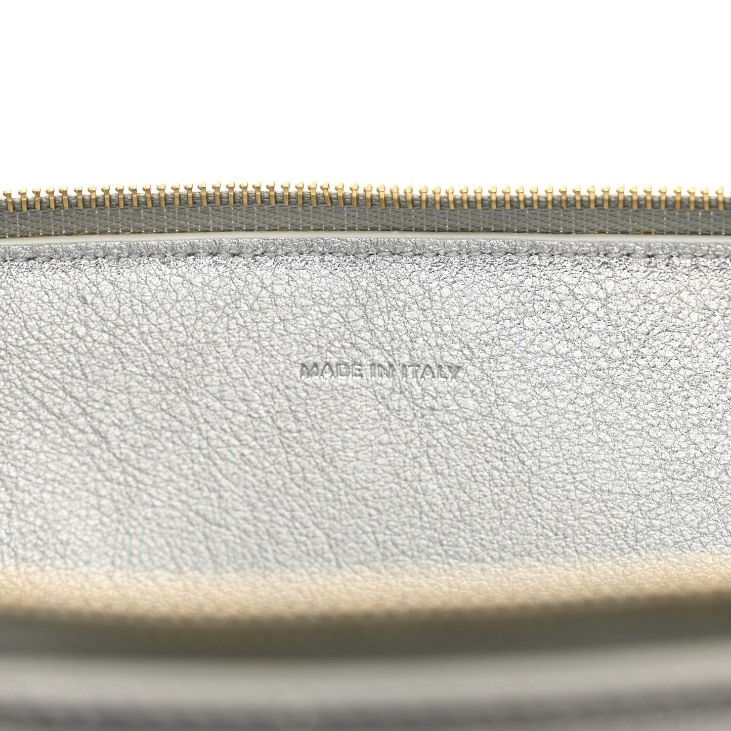 Metallic Calfskin Cuir Triomphe Coin and Card Pouch With Hook