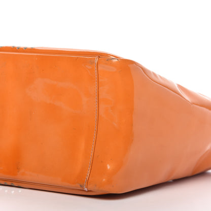 Chanel Patent Perforated CC Shopping Tote Orange 7 of 12