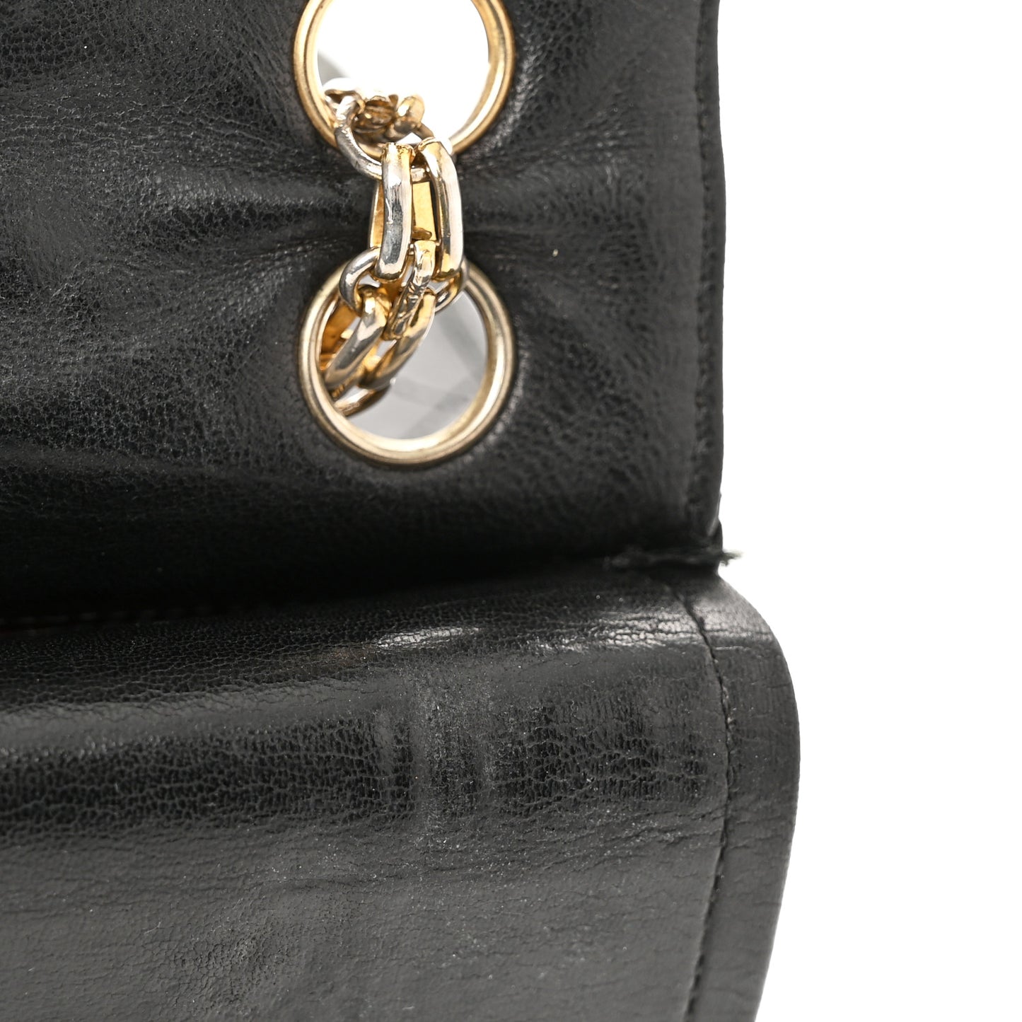 Lambskin Quilted Medium Bijoux Chain Double Flap Black