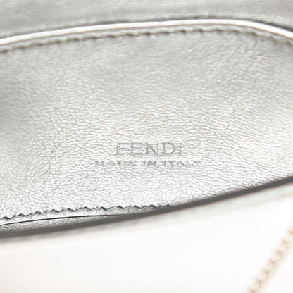 Fendi Vitello Catalan Mirror Nano Baguette Charm Argento 6 of 7