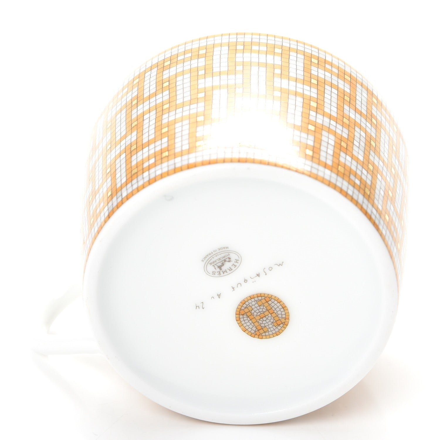 Hermes Porcelain Mosaique Au 24 Gold Tea Cup And Saucer Set Of 2 11 of 13