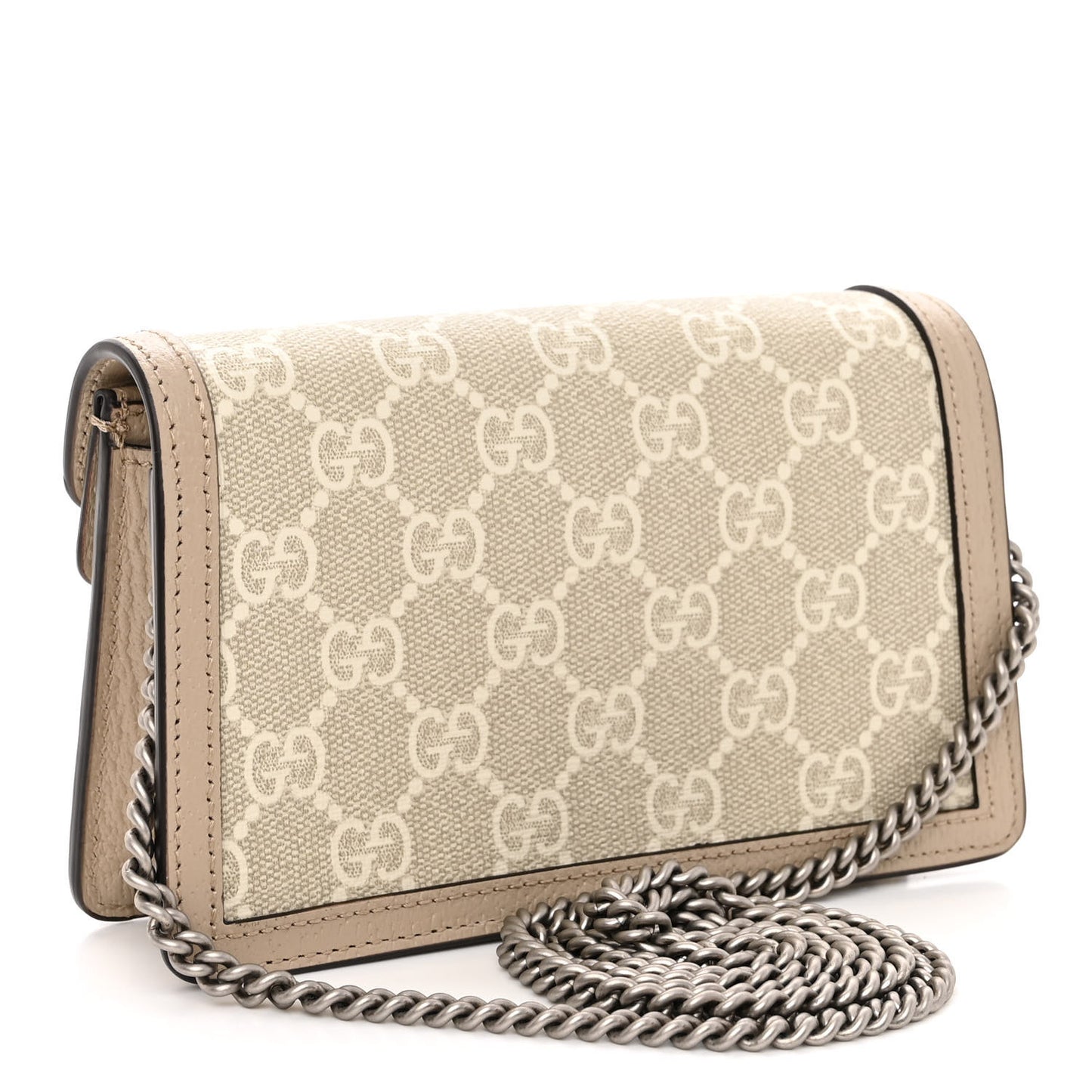 GG Supreme Monogram Textured Dollar Calfskin Super Mini Dionysus Shoulder Bag Beige Mystic White Oatmeal