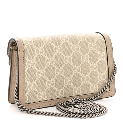 Gucci GG Supreme Monogram Textured Dollar Calfskin Super Mini Dionysus Shoulder Bag Beige Mystic White Oatmeal 3 of 10