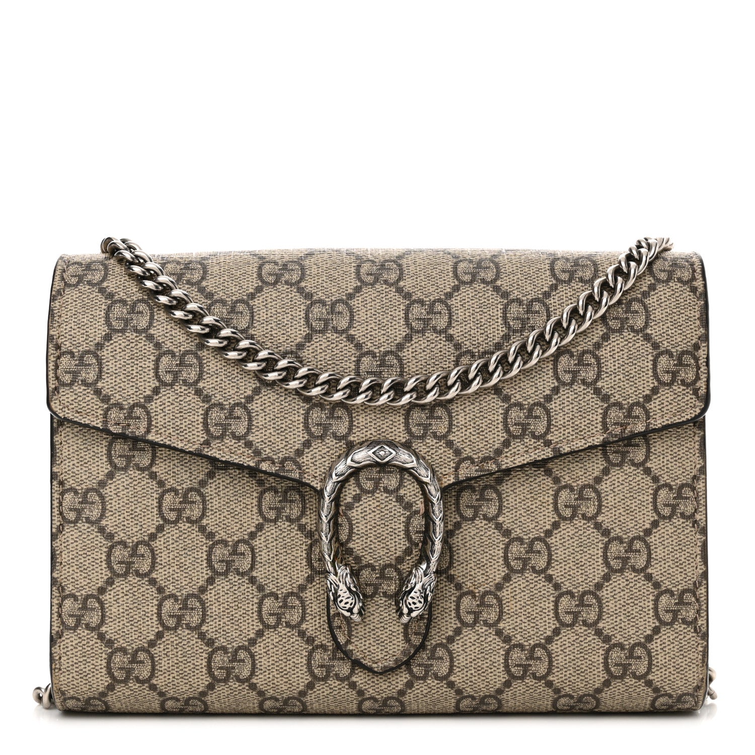 Gucci GG Supreme Monogram Mini Dionysus Chain Wallet Beige Taupe 1 of 15