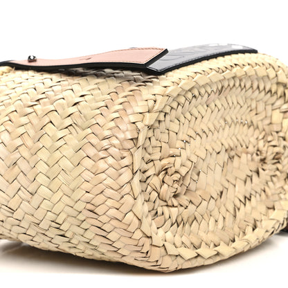 Loewe X MY NEIGHBOR TOTORO Raffia Small Dust Bunnies Basket Tote Bag Black Tan 9 of 10