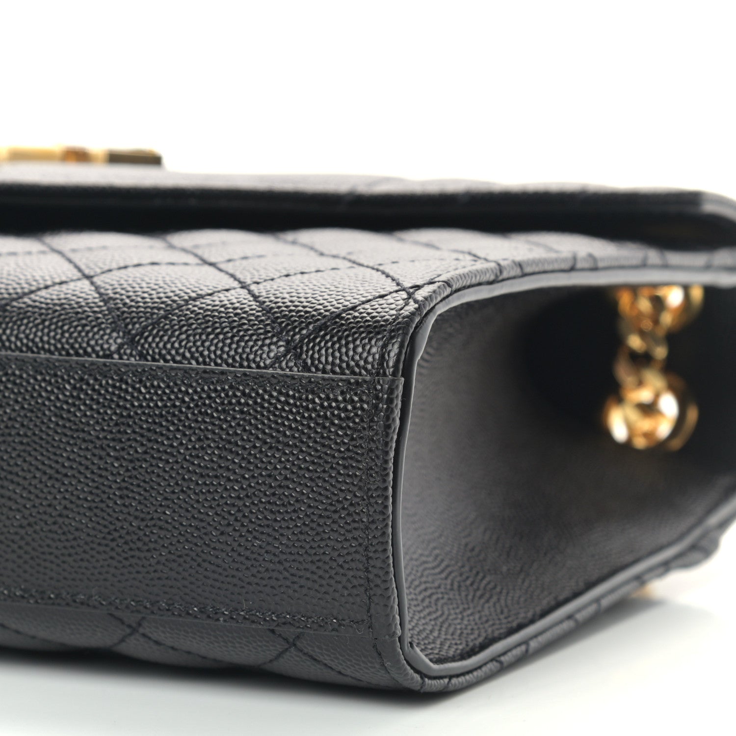 Saint Laurent Grain De Poudre Textured Mixed Matelasse Triquilt Medium Monogram Satchel Black 8 of 8