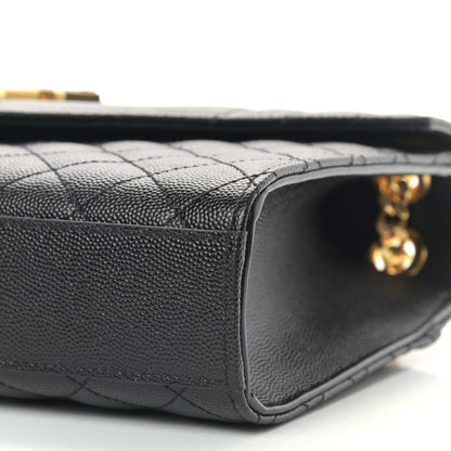 Saint Laurent Grain De Poudre Textured Mixed Matelasse Triquilt Medium Monogram Satchel Black 8 of 8