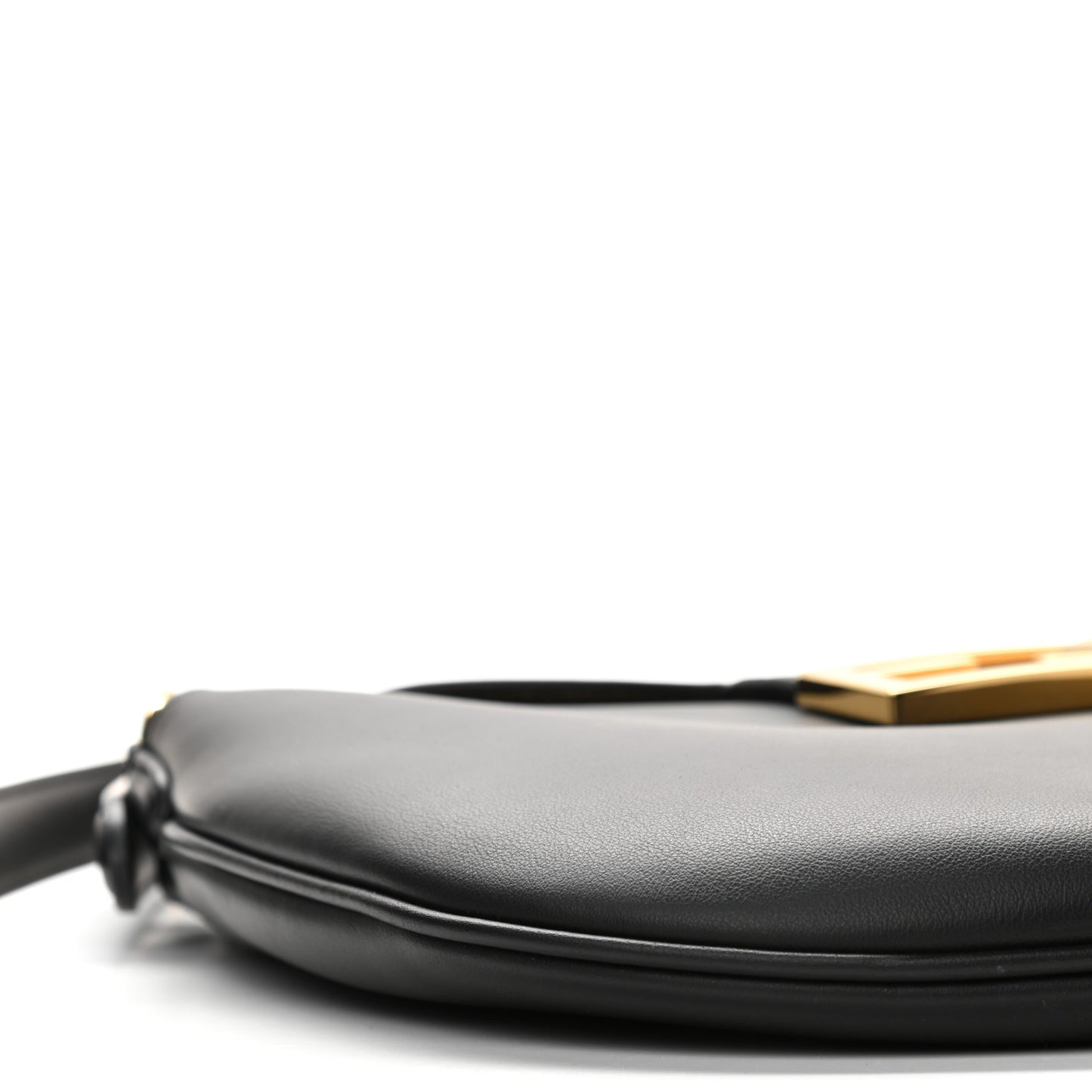 Vitello Grace Suede Small Croissant Hobo Black