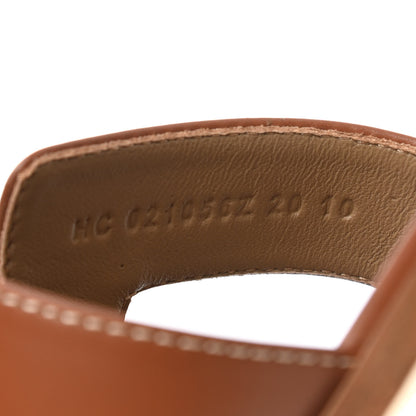 Hermes Box Calfskin Oran Sandals 39 Gold 8 of 9