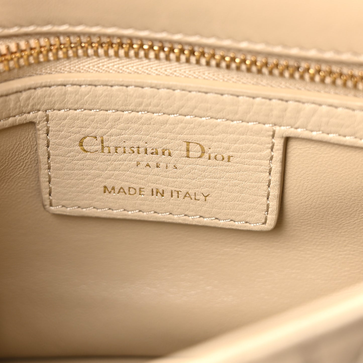 Calfskin Cannage Small Caro Bag Beige