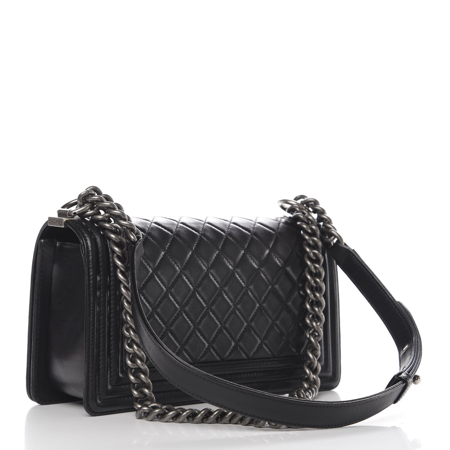 Chanel Lambskin Quilted Medium Boy Flap Black 3 of 12